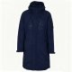 Men's Navy Long Coat with Geometric Panel Print