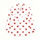 Women's White Shirt with Red Heart & Polka Dot Print