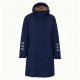 Men's Navy Long Coat with Gray Arrow Sleeve Print